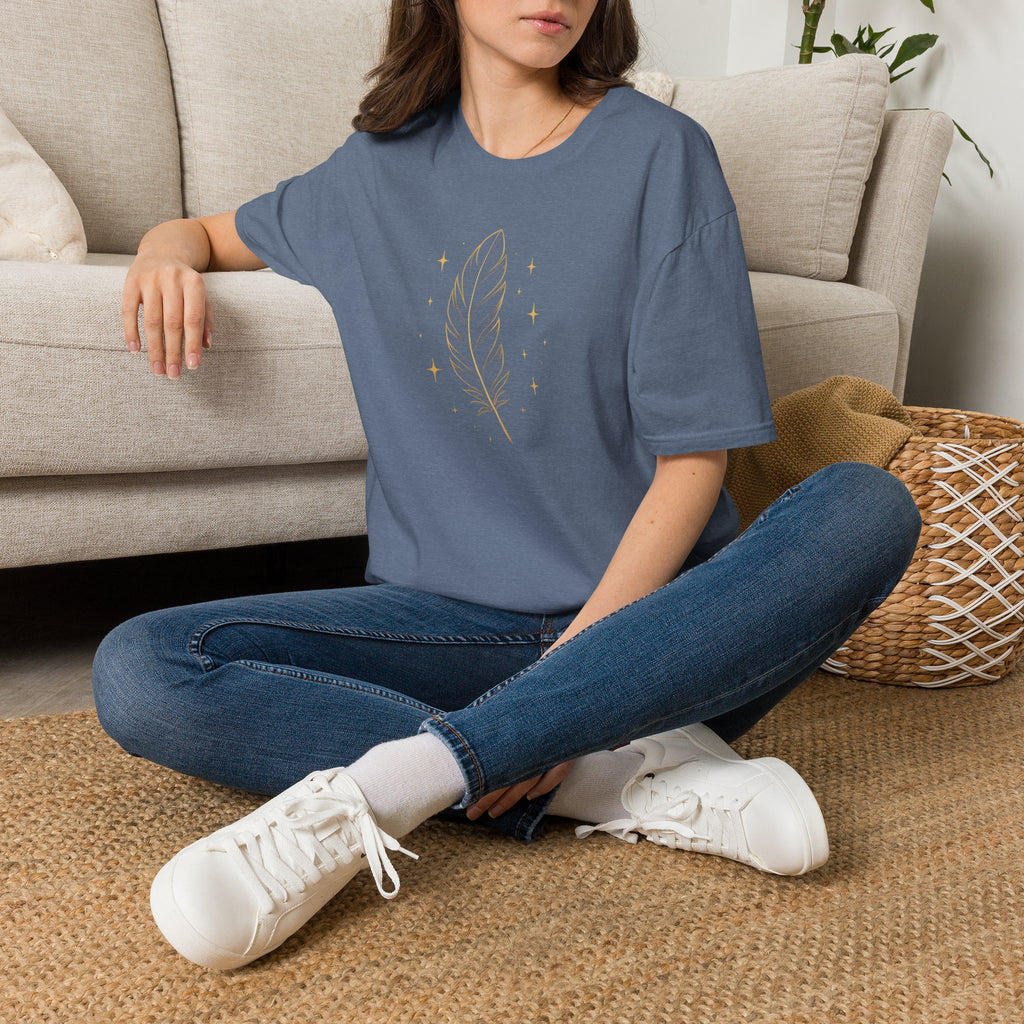 Shimmering Golden Feather T-Shirt