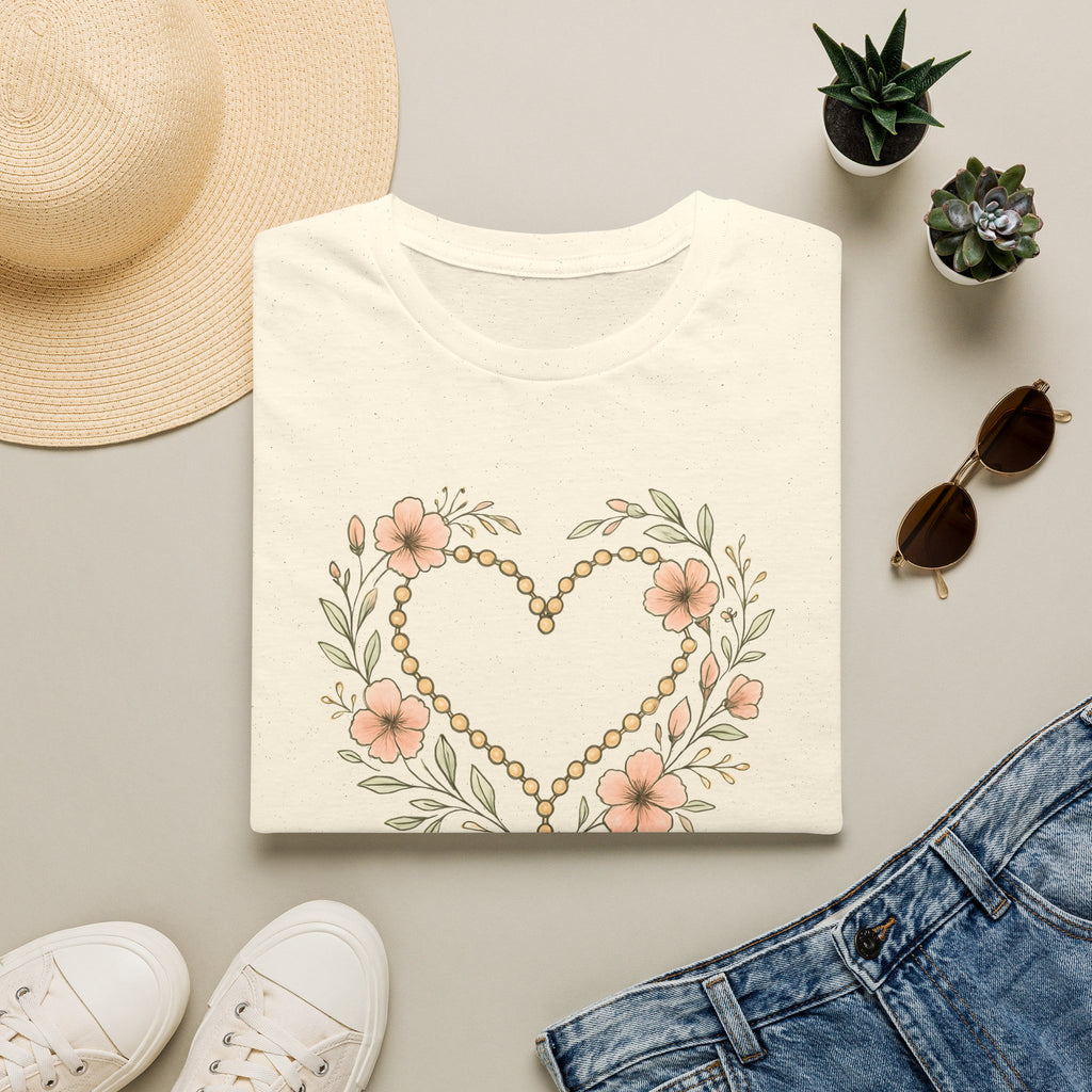 Floral Heart Rosary T-Shirt
