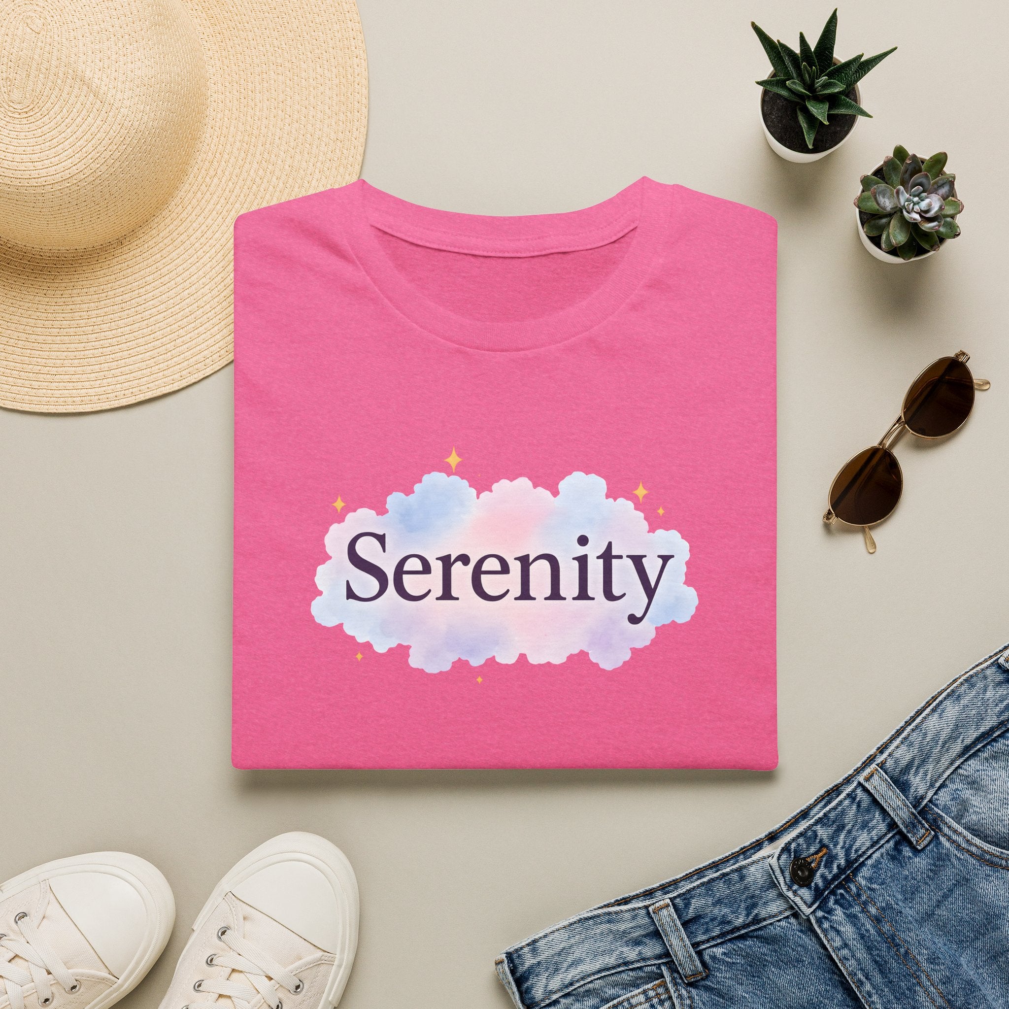 Serenity Cloud Illustration T-Shirt