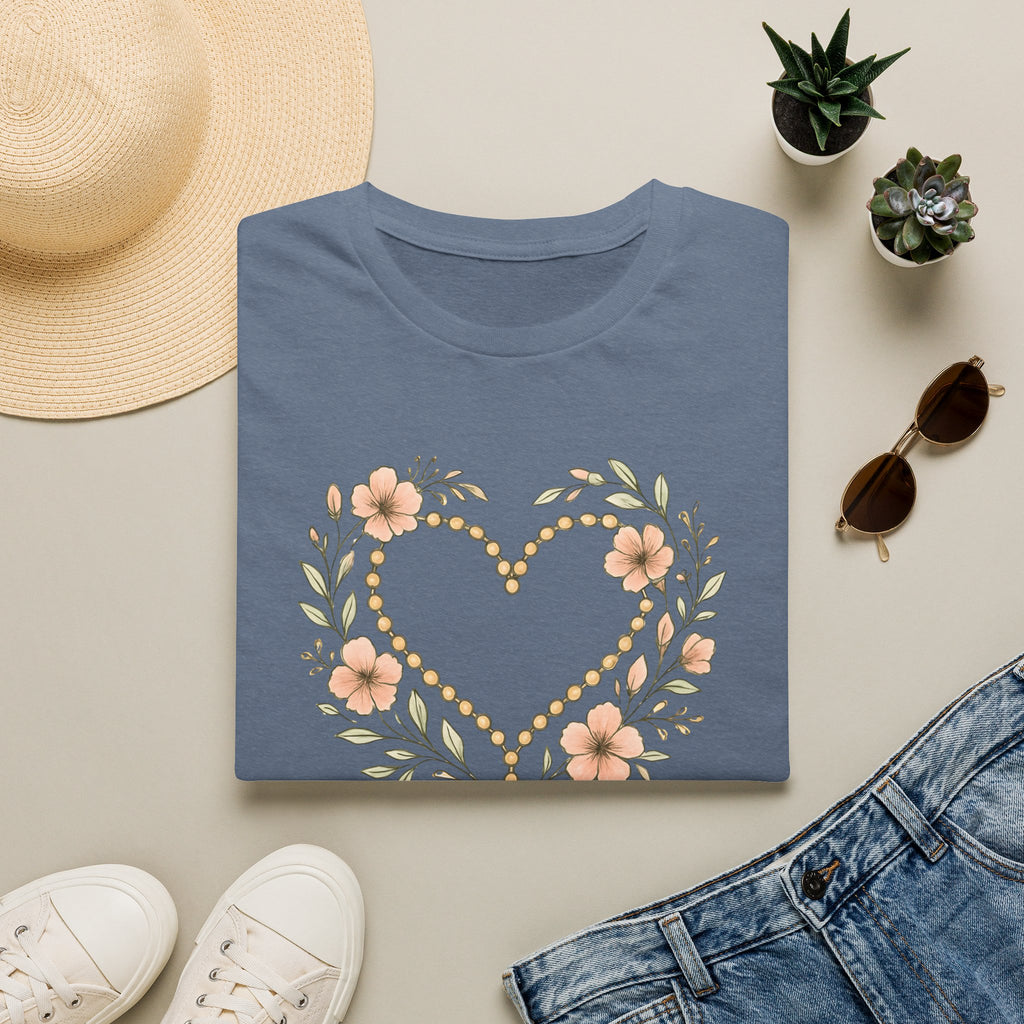 Floral Heart Rosary T-Shirt