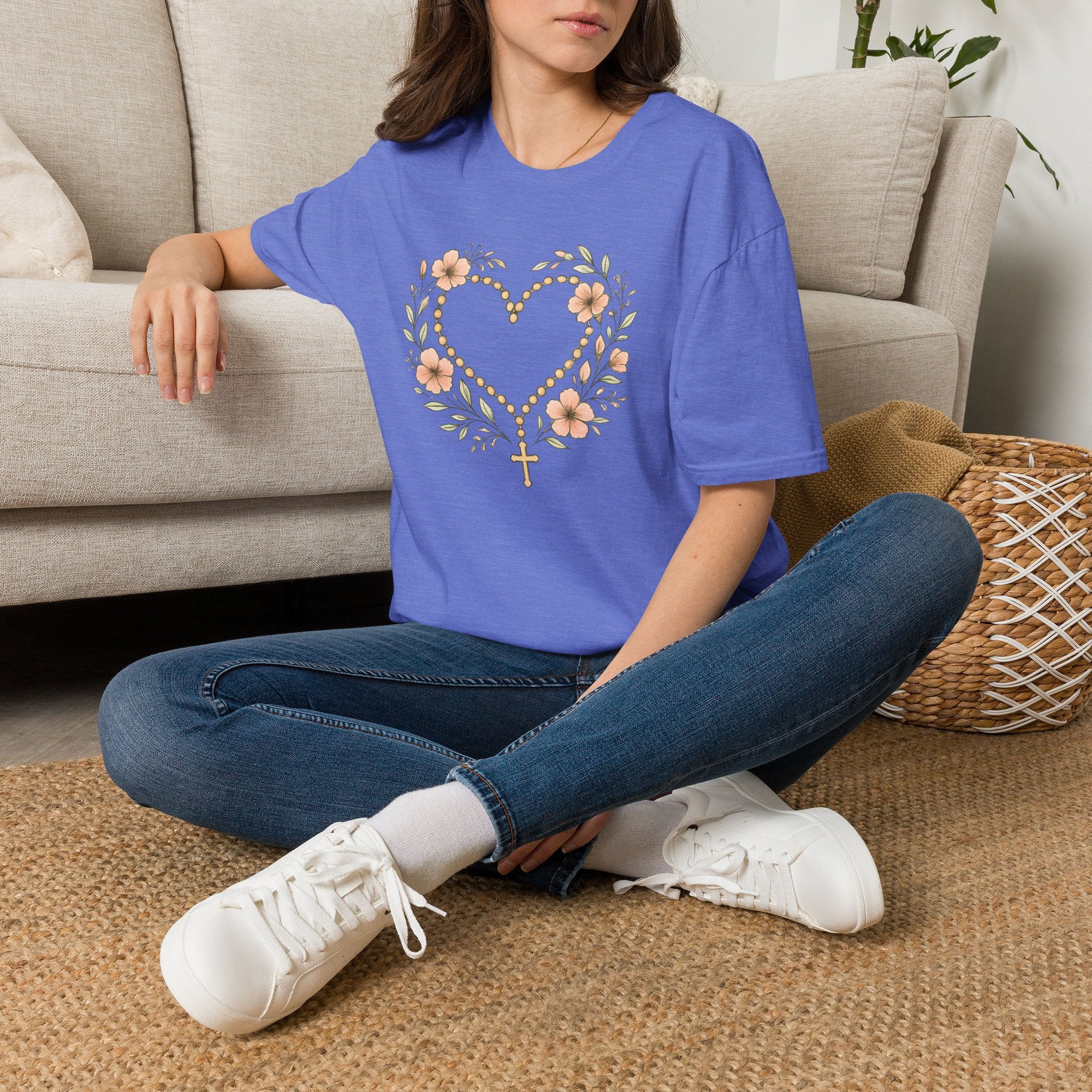 Floral Heart Rosary T-Shirt