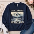 Faith Can Move Mountains Christian sweatshirt in Navy
