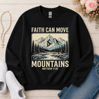 Faith Can Move Mountains Christian sweatshirt in Black