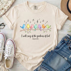 I Will Sing of the Goodness of God Christian Comfort Colors T-Shirt in Ivory