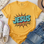 Jesus Is My Superhero Christian Comfort Colors T-Shirt in Mustard