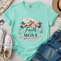 Faith Can Move Mountains Christian Comfort Colors T-Shirt in Island Reef