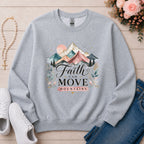Faith Can Move Mountains Christian sweatshirt in Sport Grey