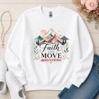 Faith Can Move Mountains Christian sweatshirt in White