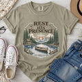 Rest in His Presence Christian Comfort Colors T-Shirt in Khaki