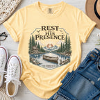 Rest in His Presence Christian Comfort Colors T-Shirt in Butter