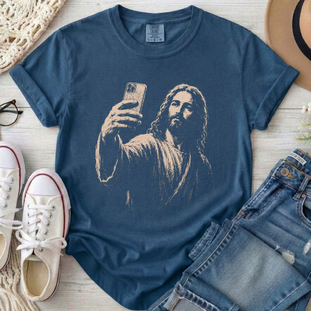 Jesus Selfie Christian Comfort Colors T-Shirt in Midnight