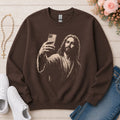 Jesus Selfie Christian sweatshirt in Dark Chocolate