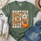 God Is Good All the Time Christian Comfort Colors T-Shirt in Moss