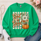 God Is Good All the Time Christian sweatshirt in Irish Green