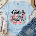 God's Love Never Runs Out Christian Comfort Colors T-Shirt in Chambray