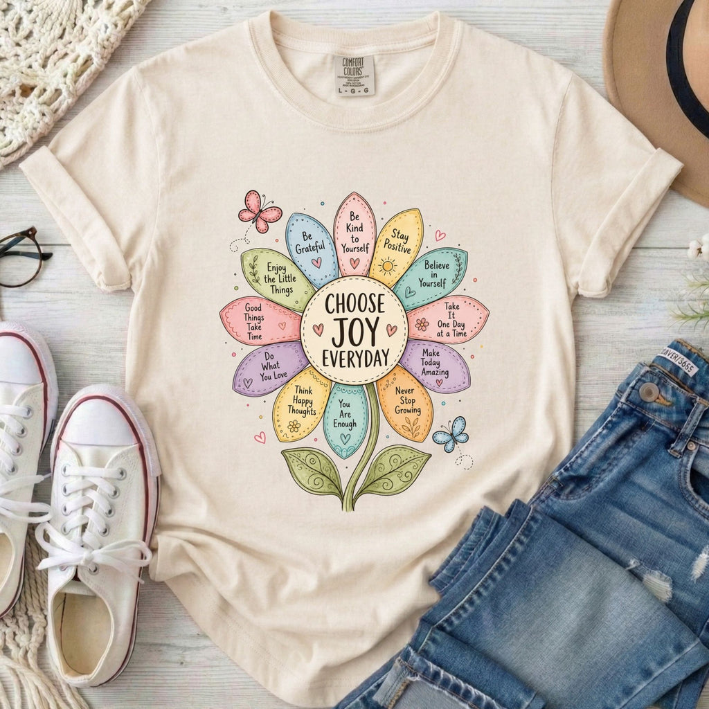 Choose Joy Everyday Comfort Colors Christian T-Shirt in Ivory