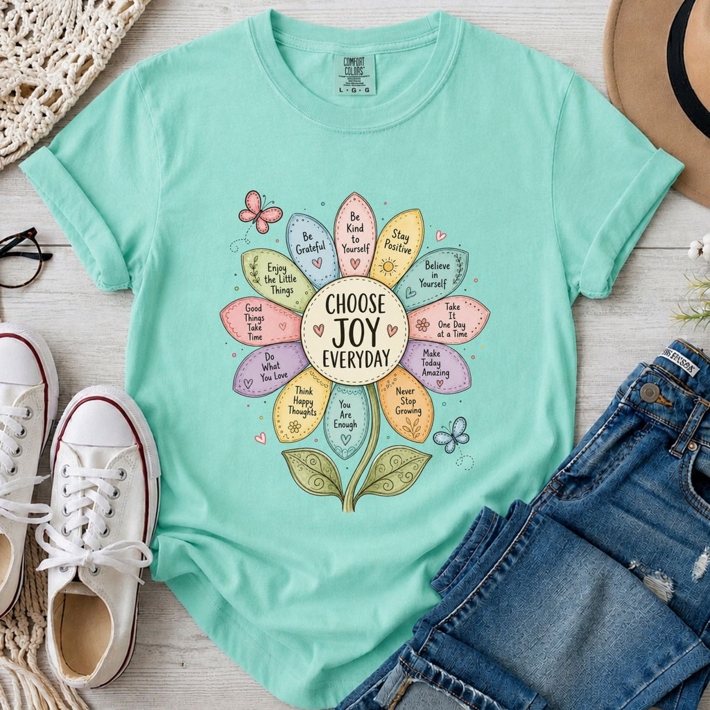 Choose Joy Everyday Comfort Colors Christian T-Shirt in Island Reef