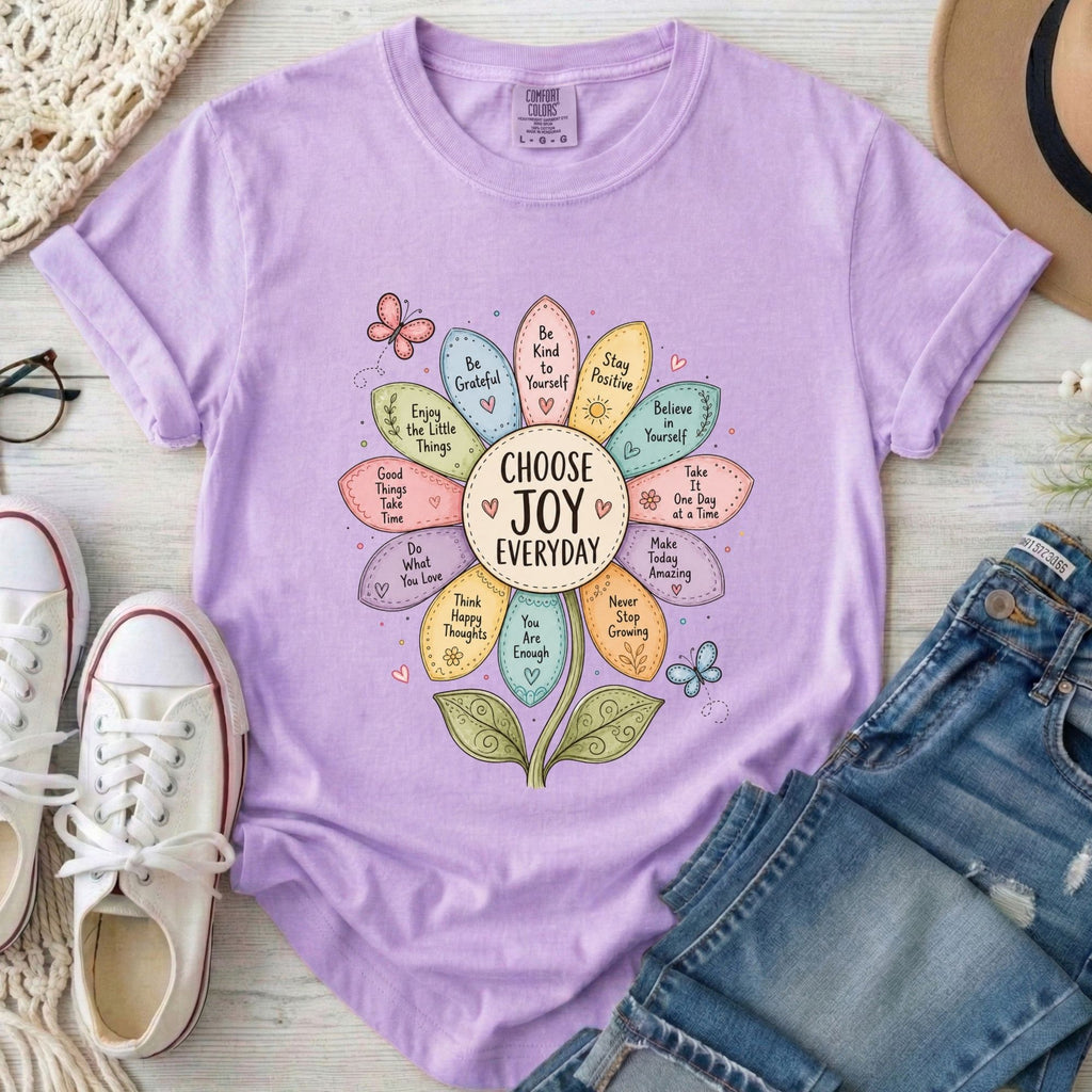 Choose Joy Everyday Comfort Colors Christian T-Shirt in Orchid
