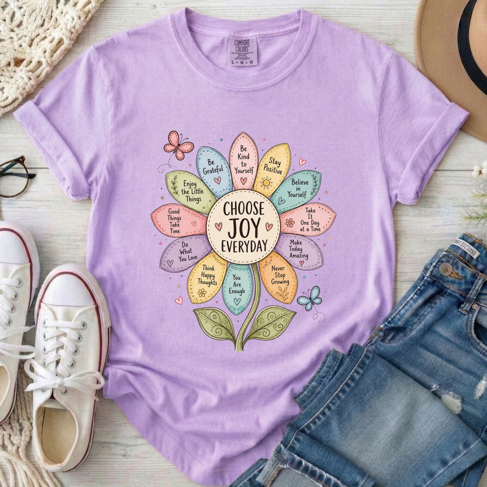 Choose Joy Everyday Comfort Colors Christian T-Shirt in Orchid