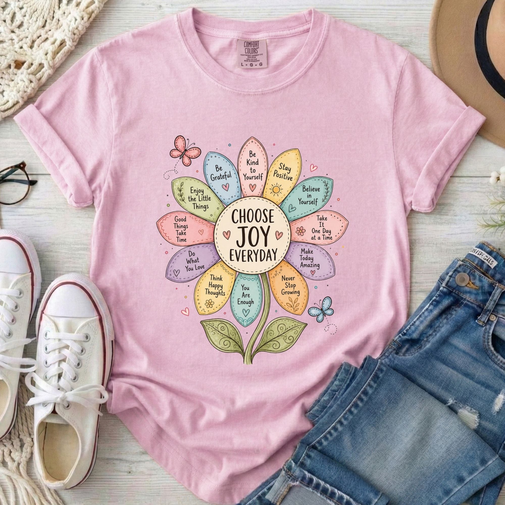 Choose Joy Everyday Comfort Colors Christian T-Shirt in Blossom