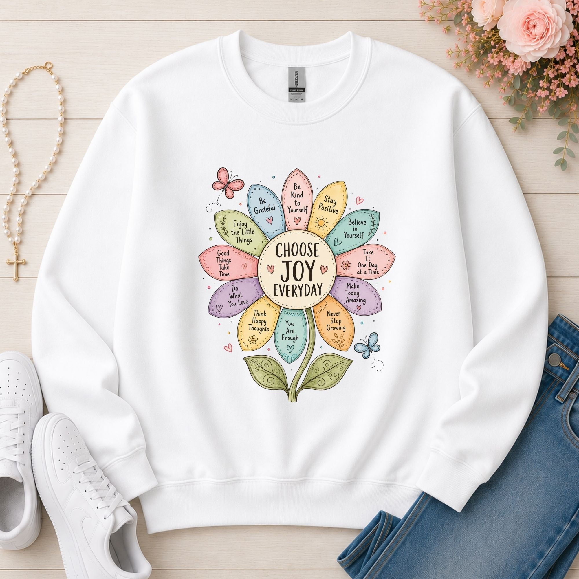 Choose Joy Everyday Christian sweatshirt in White