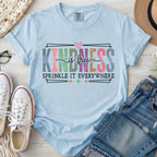 Kindness Is Free Comfort Colors Inspirational T-Shirt in Chambray