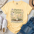 Planted in Grace Christian Comfort Colors T-Shirt in Butter
