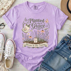 Planted in Grace Christian Comfort Colors T-Shirt in Orchid