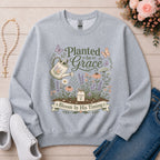 Planted in Grace Christian sweatshirt in Sport Grey