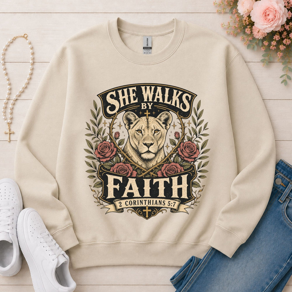She Walks By Faith Sweatshirt