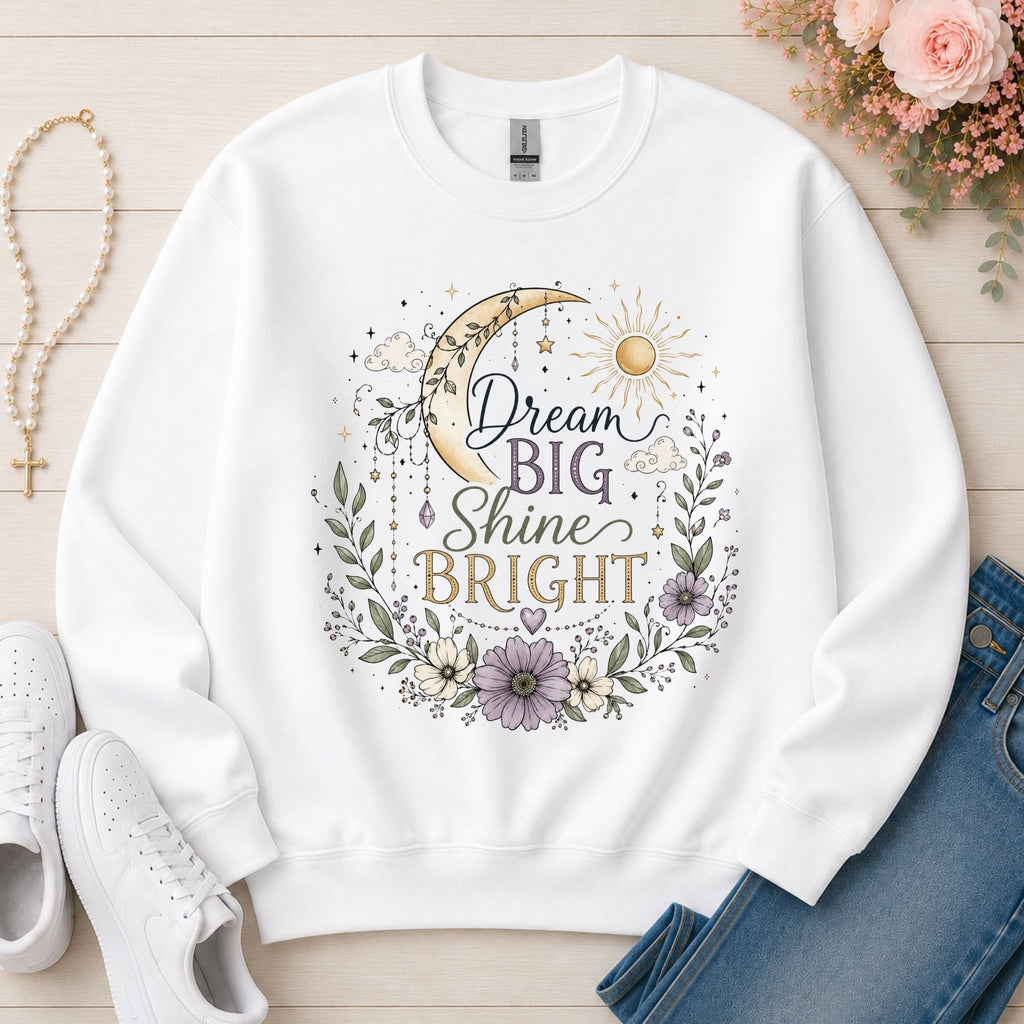 Dream Big Shine Bright Christian sweatshirt in White