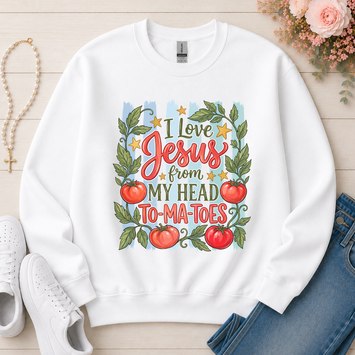 I Love Jesus Christian sweatshirt in White