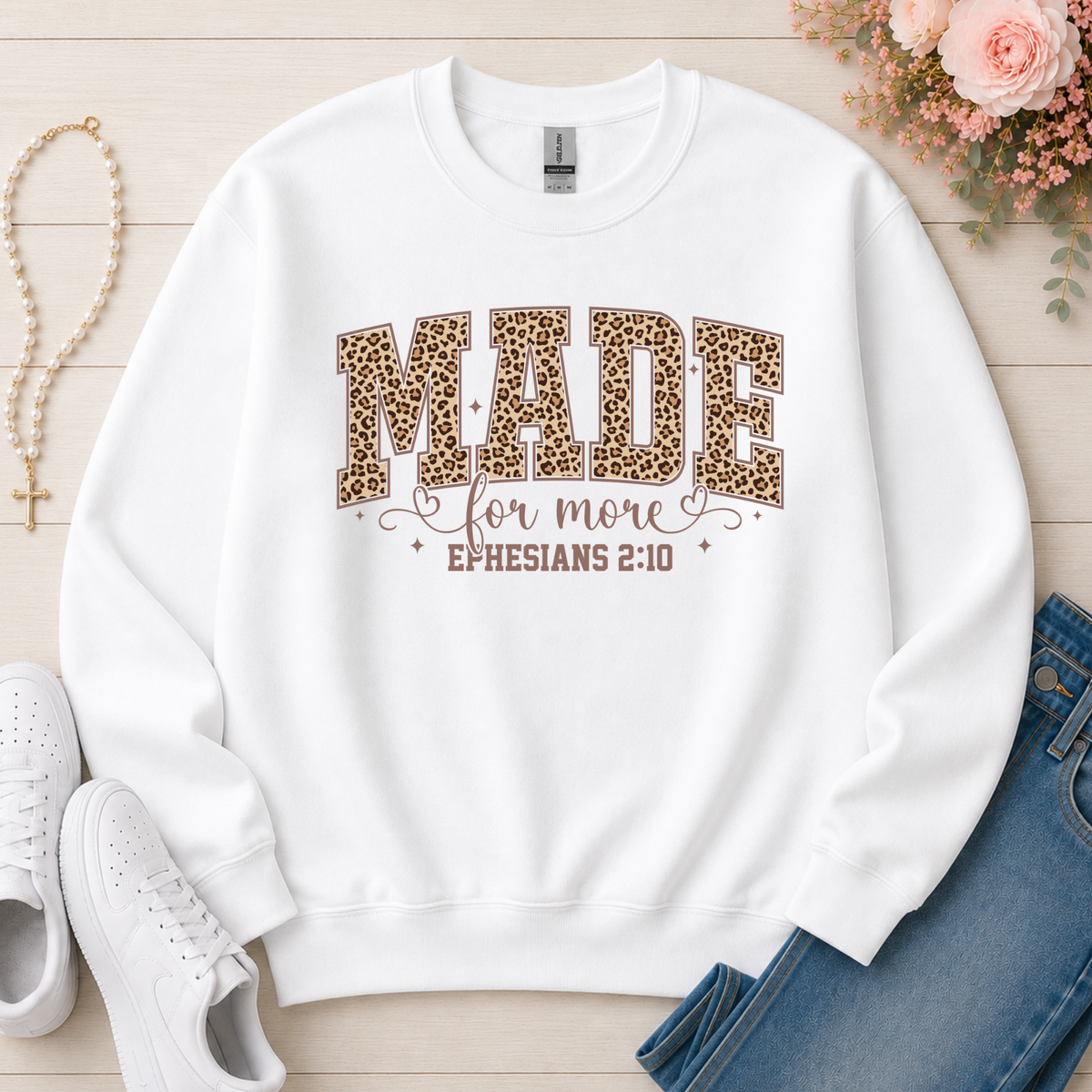 Made For More Christian sweatshirt in White