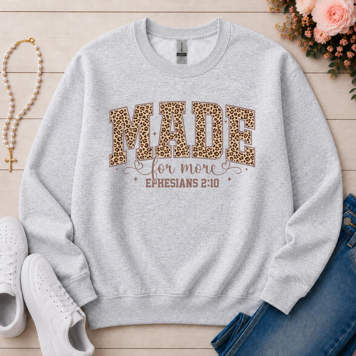 Made For More Christian sweatshirt in Ash
