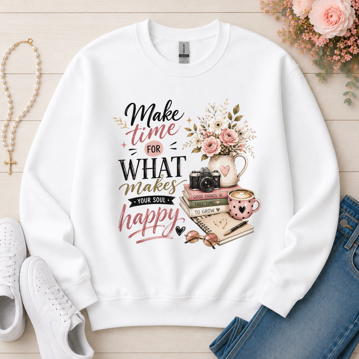 Make Time Christian sweatshirt in White