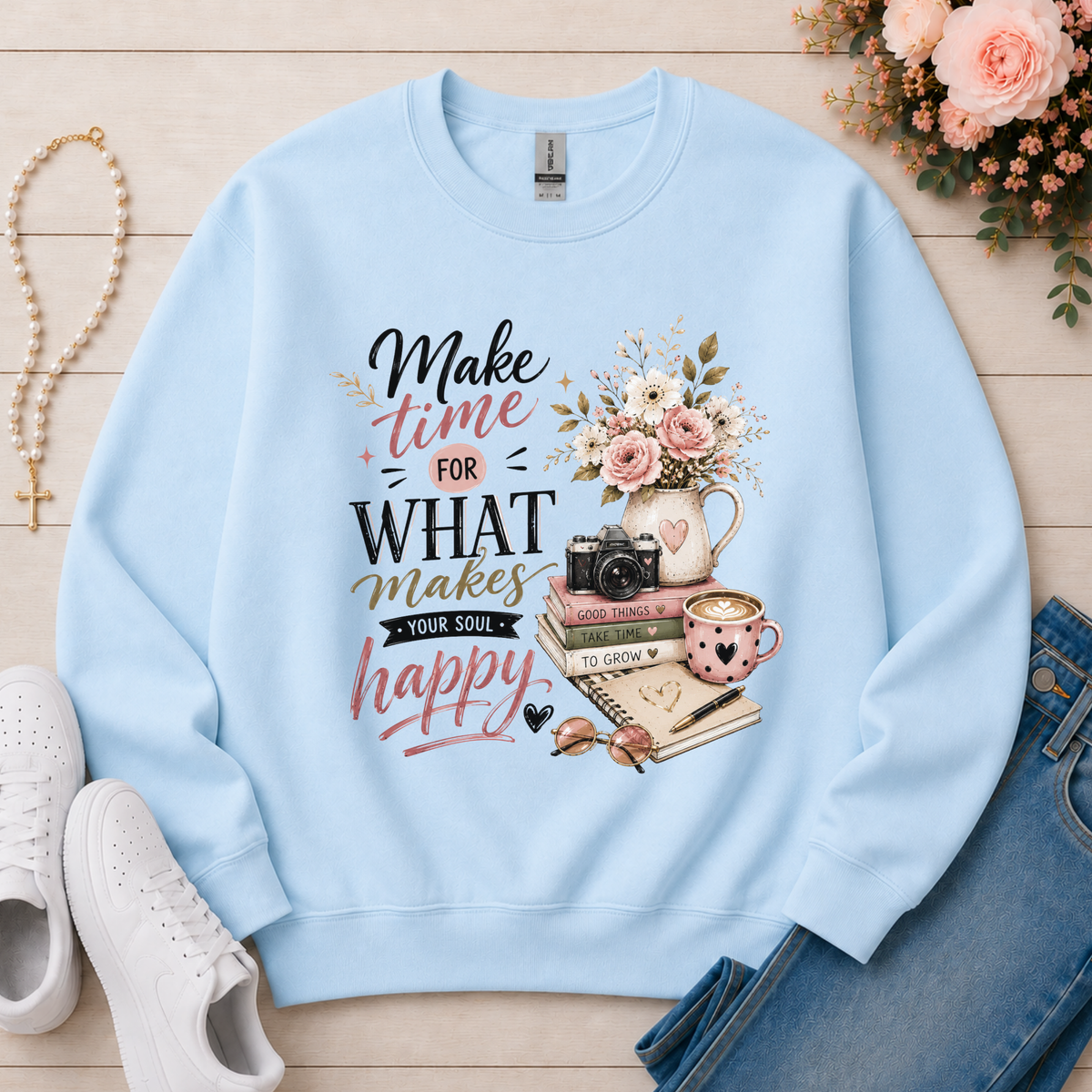 Make Time Christian sweatshirt in Light Blue