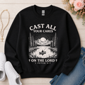 Cast All Your Cares On The Lord Christian sweatshirt in Black