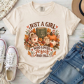 Just a Girl Who Loves Jesus and Fall Christian Comfort Colors T-Shirt in Ivory