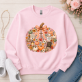 Faithful Fall Christian Crewneck Sweatshirt in Light Pink