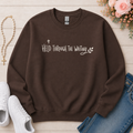 Held Through the Waiting Christian Crewneck Sweatshirt in Dark Chocolate