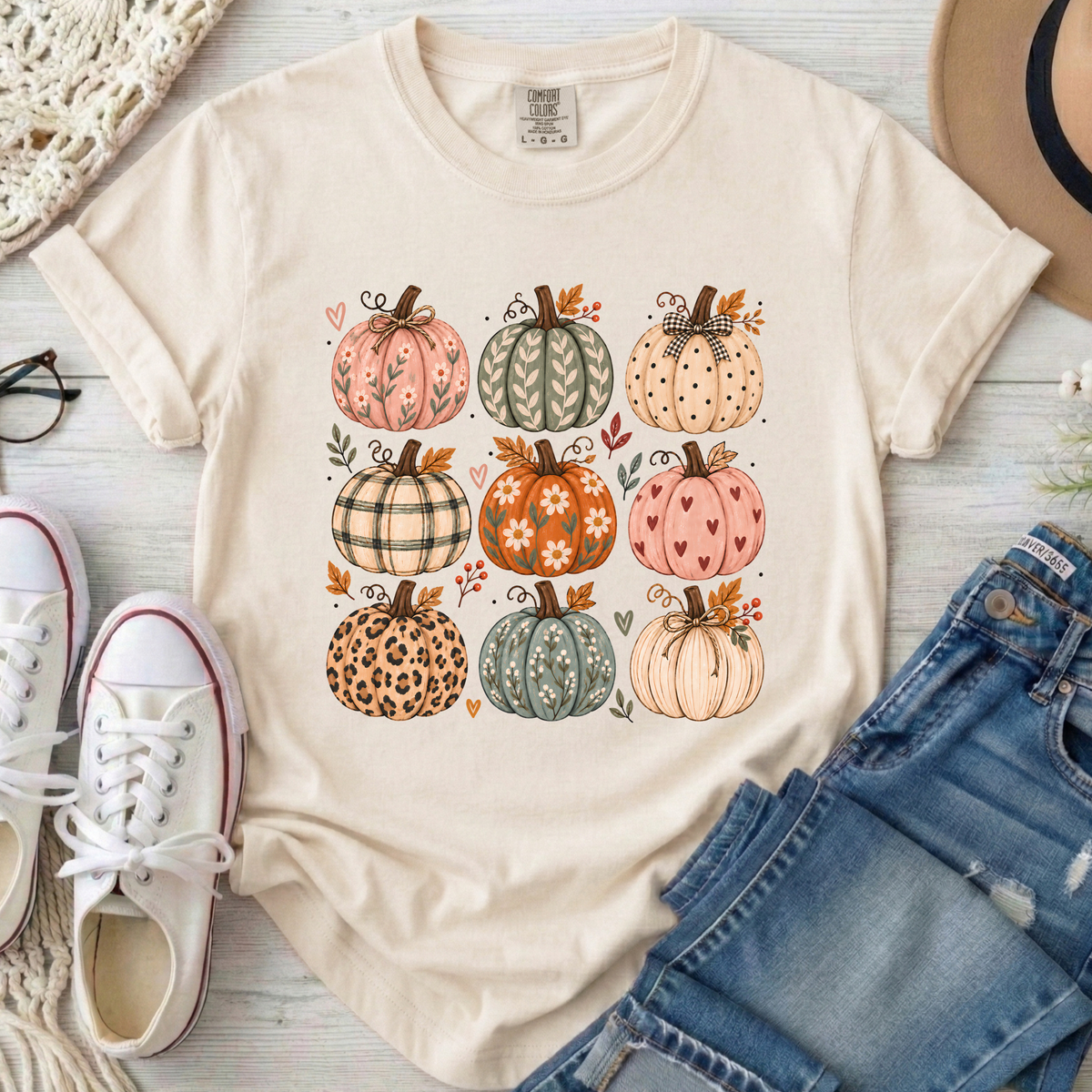 Cozy Pumpkins Comfort Colors T-Shirt in Ivory