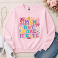 Amen But Make It Cute Christian Crewneck Sweatshirt in Light Pink