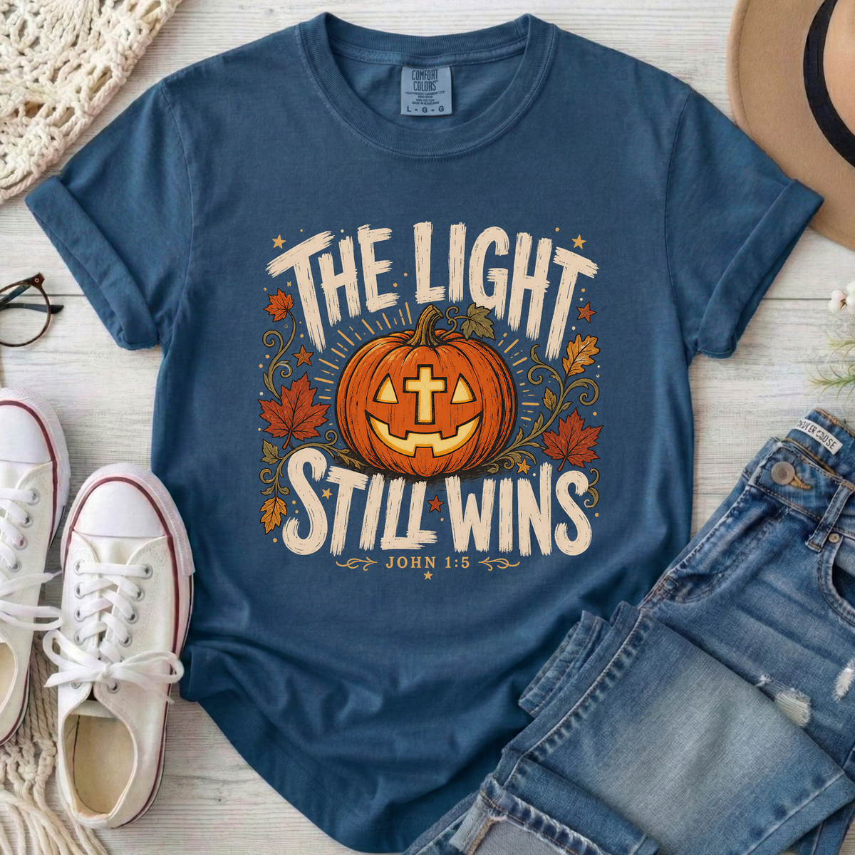 The Light Still Wins Christian Comfort Colors T-Shirt in Midnight