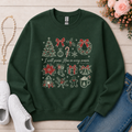 I Will Praise Him in Every Season Christmas Christian Crewneck Sweatshirt in Forest Green