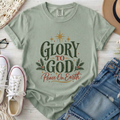 Glory to God Peace on Earth Christian Christmas Comfort Colors T-Shirt in Bay