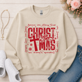 Christian Christmas Crewneck Sweatshirt in Sand