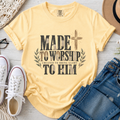 Made to Worship Christian Comfort Colors T-Shirt in Butter