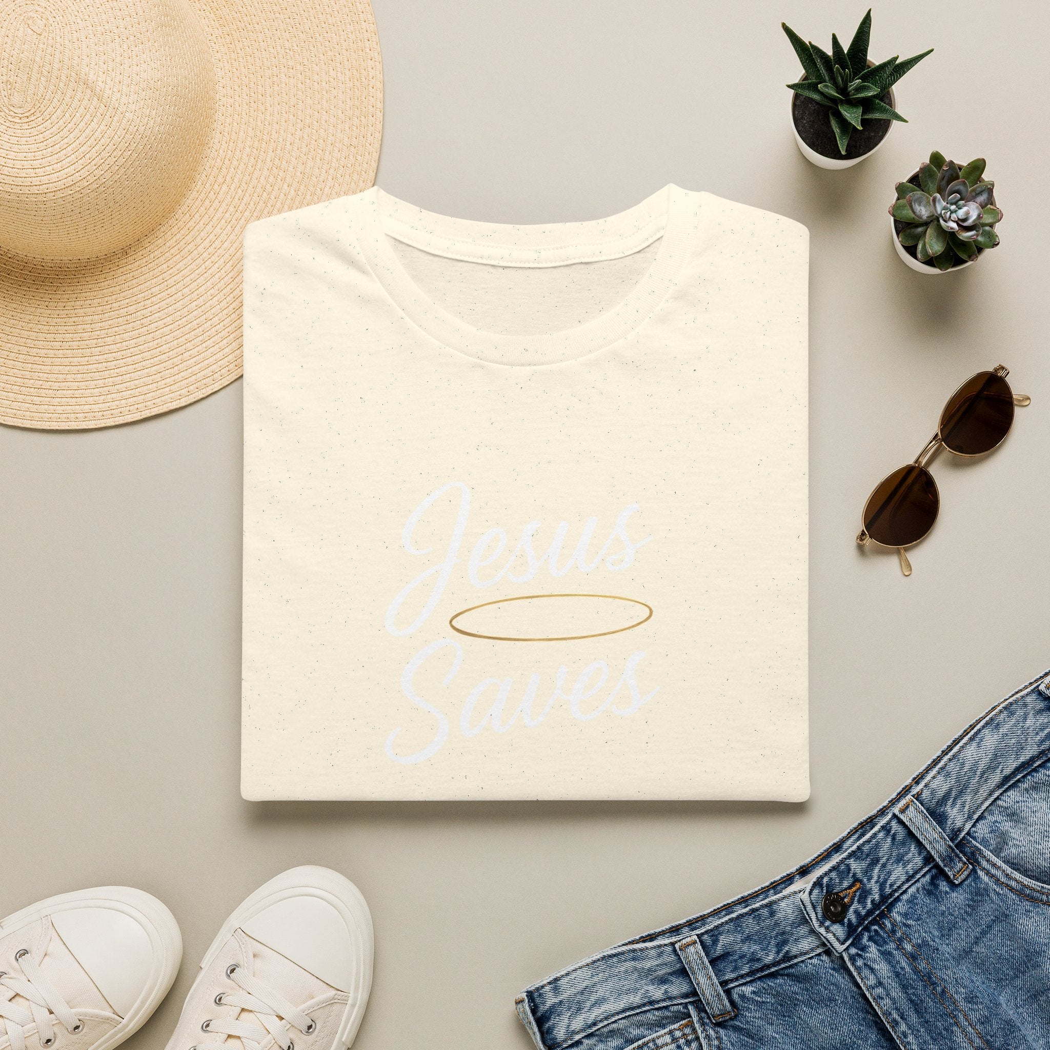 Jesus Saves Halo T-Shirt