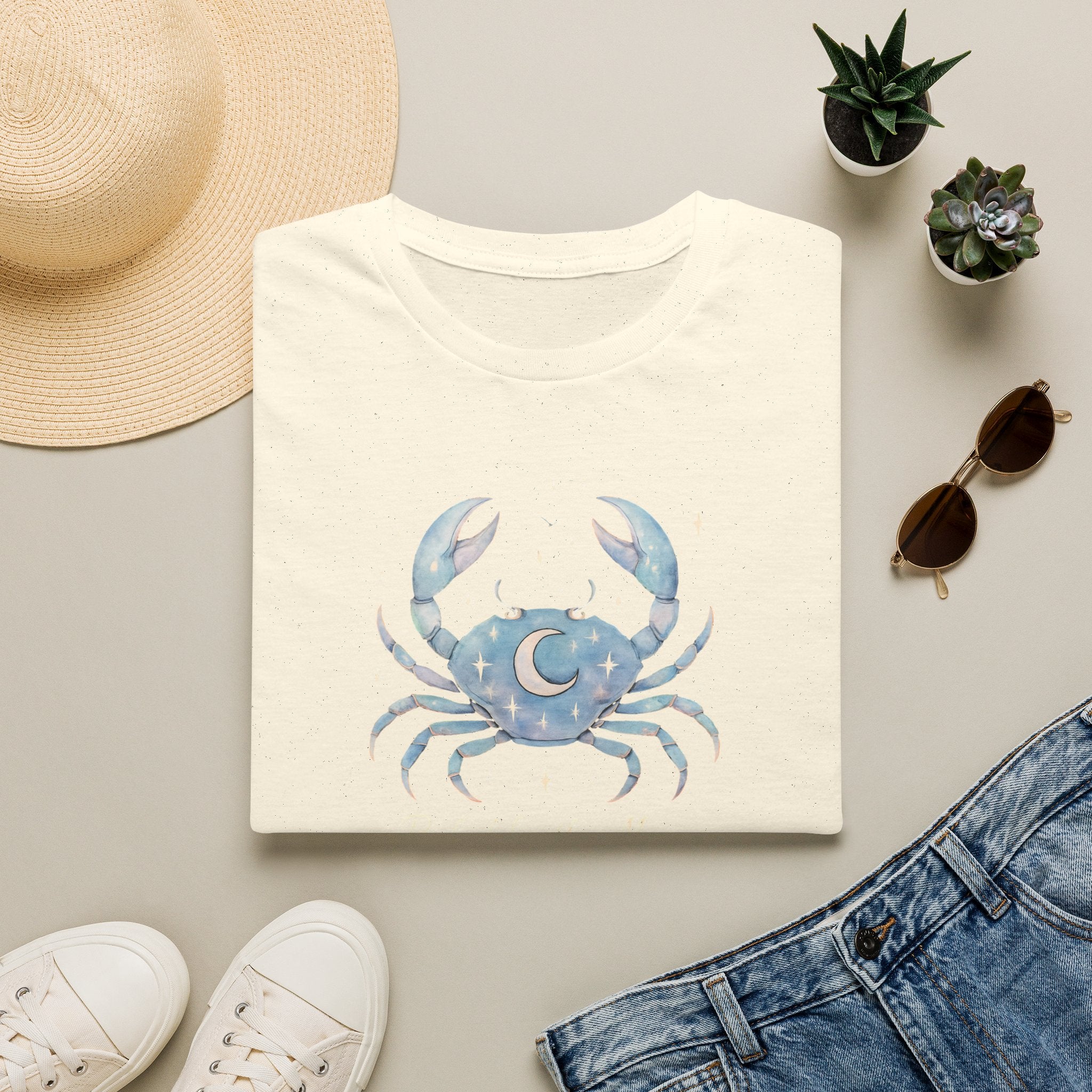 Moonlit Crab Illustration T-Shirt