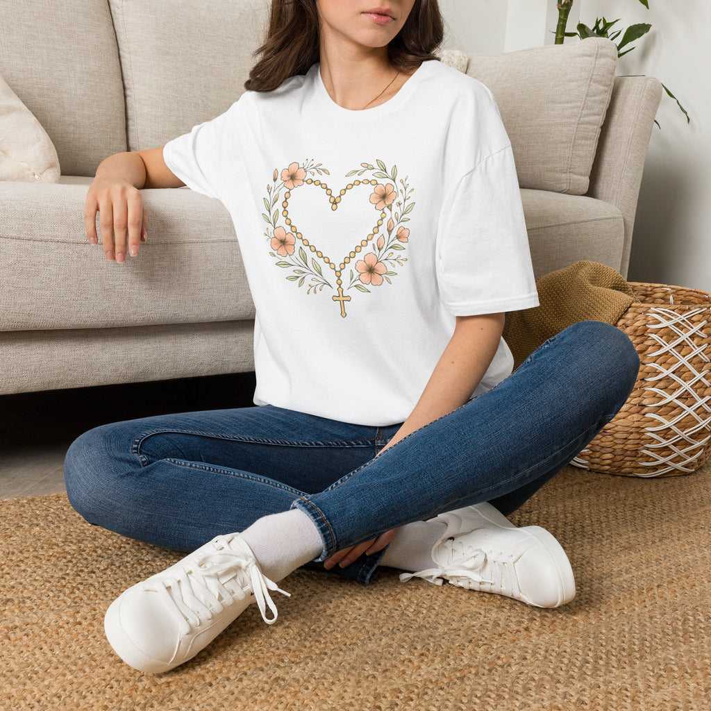 Floral Heart Rosary T-Shirt